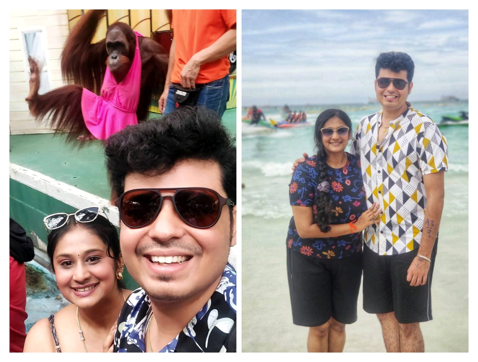 Couple under umbrella in Bali